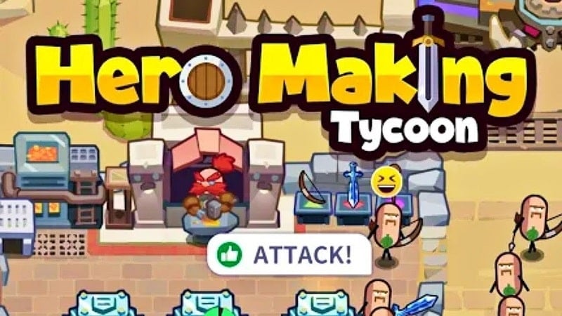 Tải game hack Hero Making Tycoon MOD APK (Mua sắm miễn phí/Tăng sát thương) 1.9.7