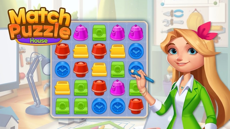 Tải game hack Match Puzzle House MOD APK (Vô hạn tiền, sao) 1.0.18